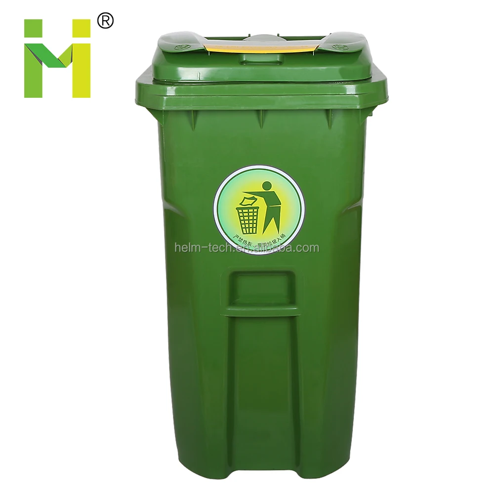 240L Outdoor Plastic Recycle Dustbin Garbage Can with Lid and Wheels for Sale