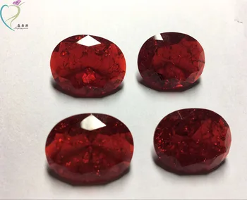 2019 Best Selling Custom Large Oval Cut 18x24mm Red Ruby Fusion Glass Gems