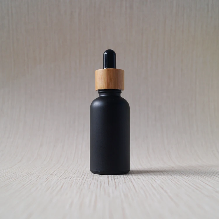 30ml 50ml 100ml essential oil matte frosted black measuring serum glass dropper bottle paper cardboard tube cosmetic packaging