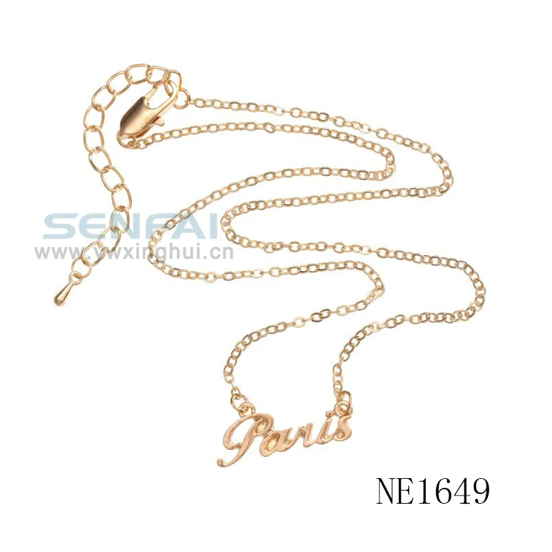 Custom Female Diy Name Memory Charm Pendant Letter Necklace Gold Design Paris Choker Necklace Buy Female Necklace Gold Necklace Gold Necklace Designs In 10 Grams Product On Alibaba Com