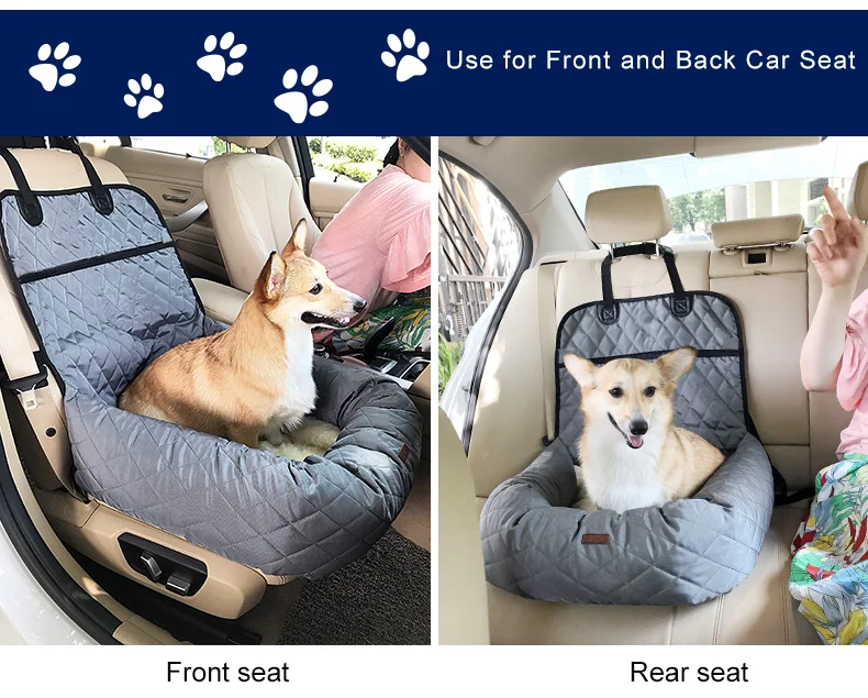 Luxury Nylon Quilted Pet Car Cover With Cushion Pet Car Cover ...