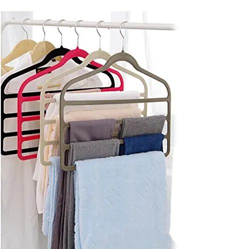 Пустые вешалки в шкафу. Mobuta 5-layer household one-piece clothes Hanger Hanger Multi-function Hanging Storage Holder non-Slip non-Trace clothes Rack. Как вешать штаны на сушилку. Rotatable Folding Pants trousers 5 layer Organizer Hanger non-Slip clips skirt Vest underwear Storage Rack clothes Coats Hanger.