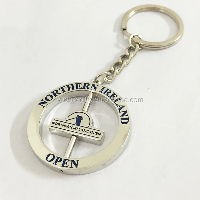 Metal Engraved Rotating Key Chains With Spinning Custom Company logo