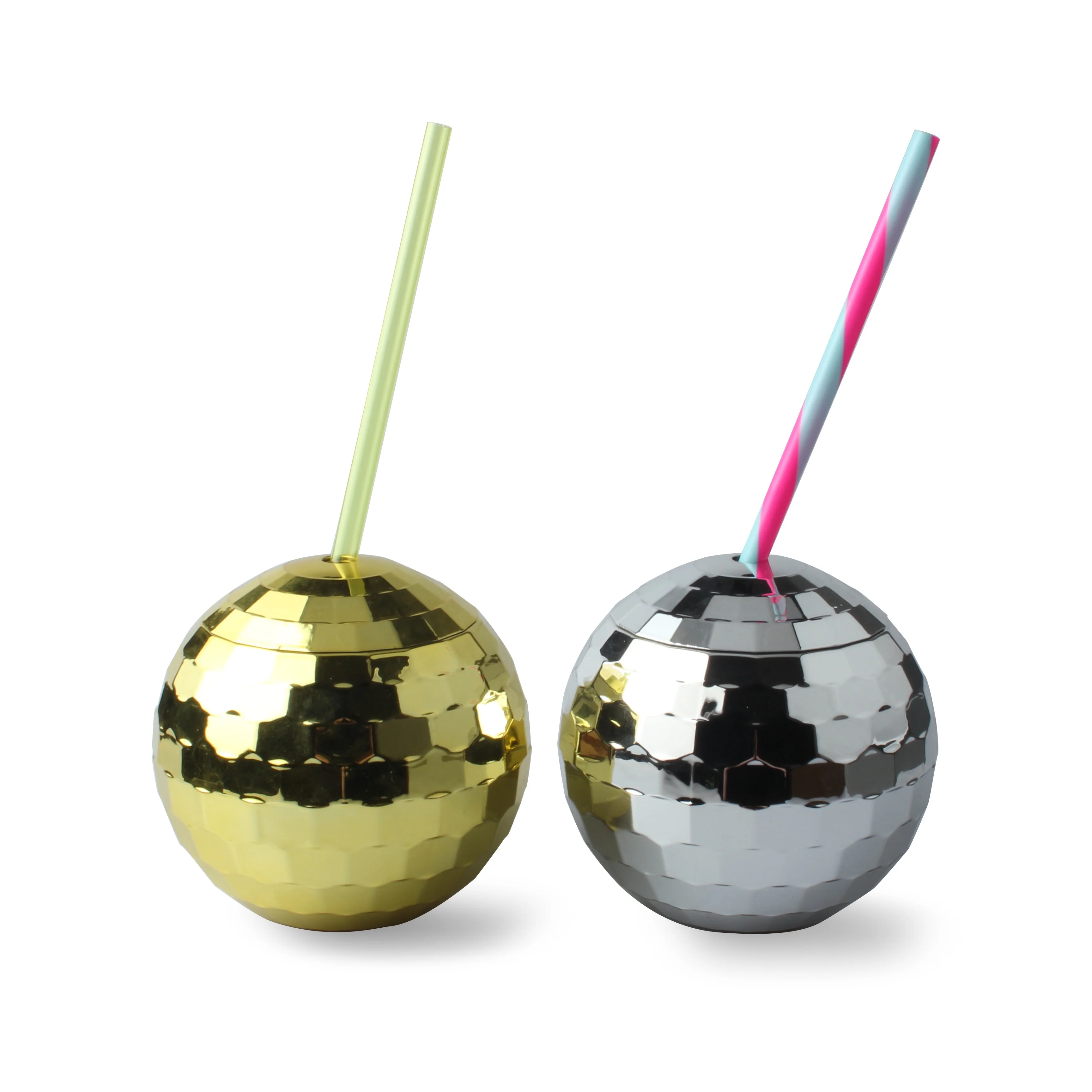 Disco Ball Novelty Cup with Straw, 70's Disco