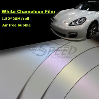New fashion Air free bubbles Car body protective Pearl white chameleon glitter vinyl sticker