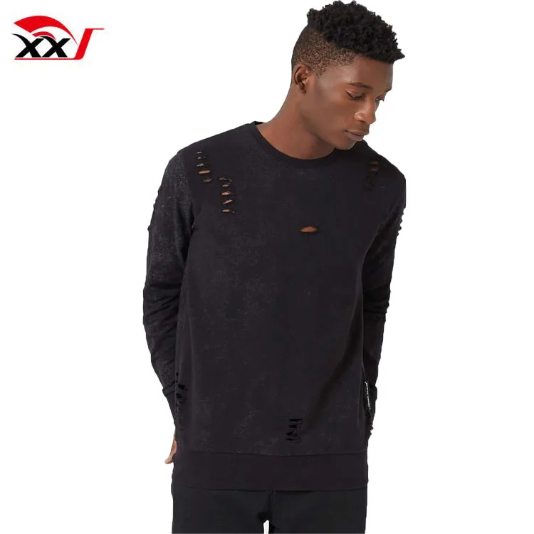 distressed long sleeve t shirt