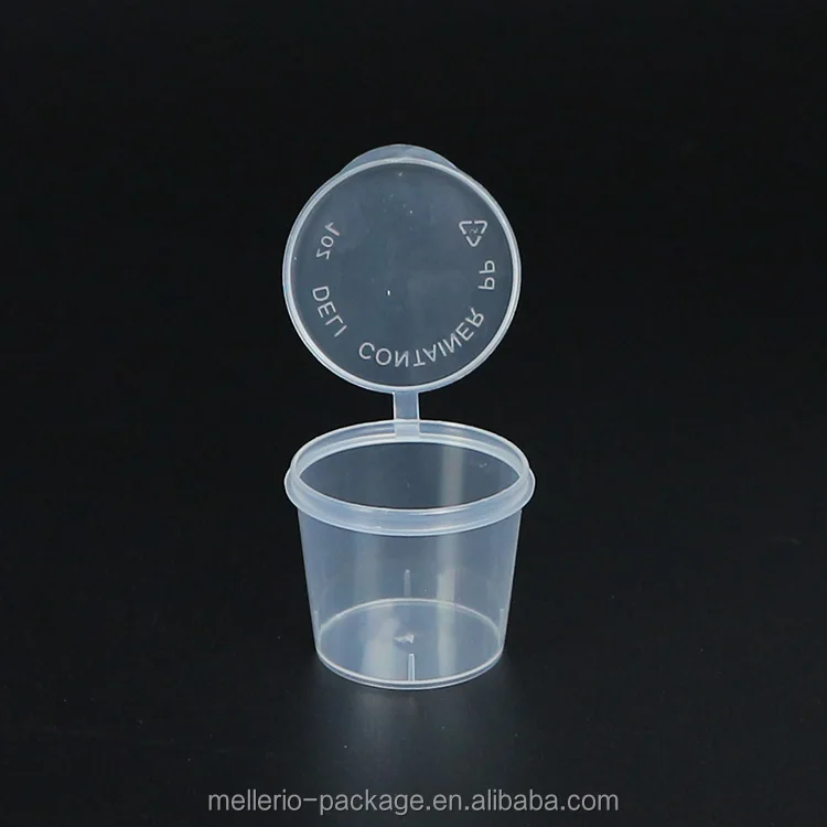 1 унция PP прозрачная чашка для соуса с откидной крышкой
