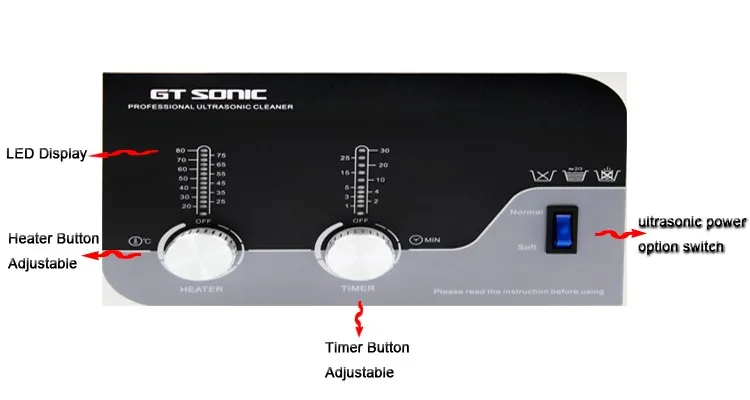 GT SONIC Digital Heated Cleaning Machine 3 Liter Ultrasonic Cleaner with Deagas Timer Heater