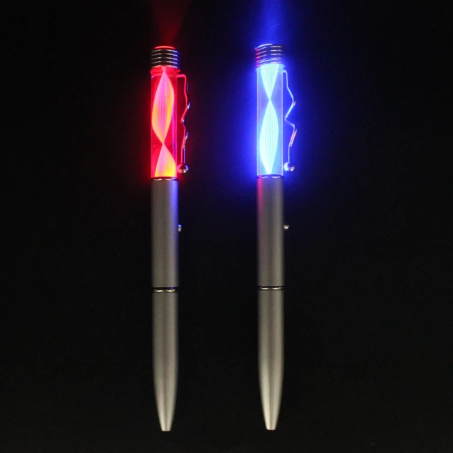 High Quality Custom Flashing Light up Ballpoint Pen Promotional LED Metal Pen