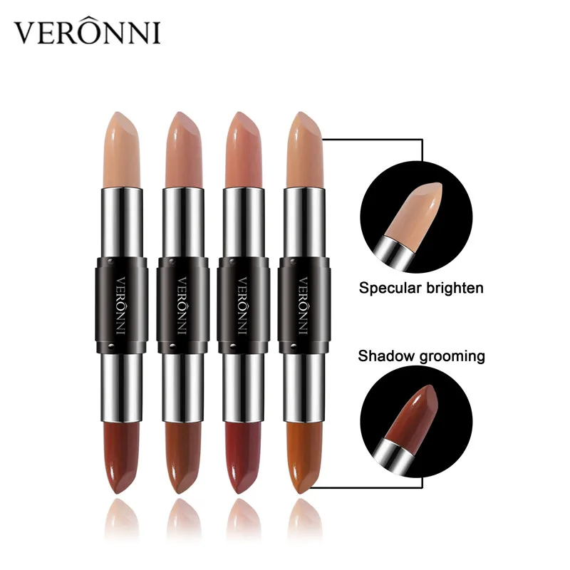 4 Color Face Concealer Pen Cream Concealer Makeup Foundation Highlighter Contour Stick Face Makeup for Foundation