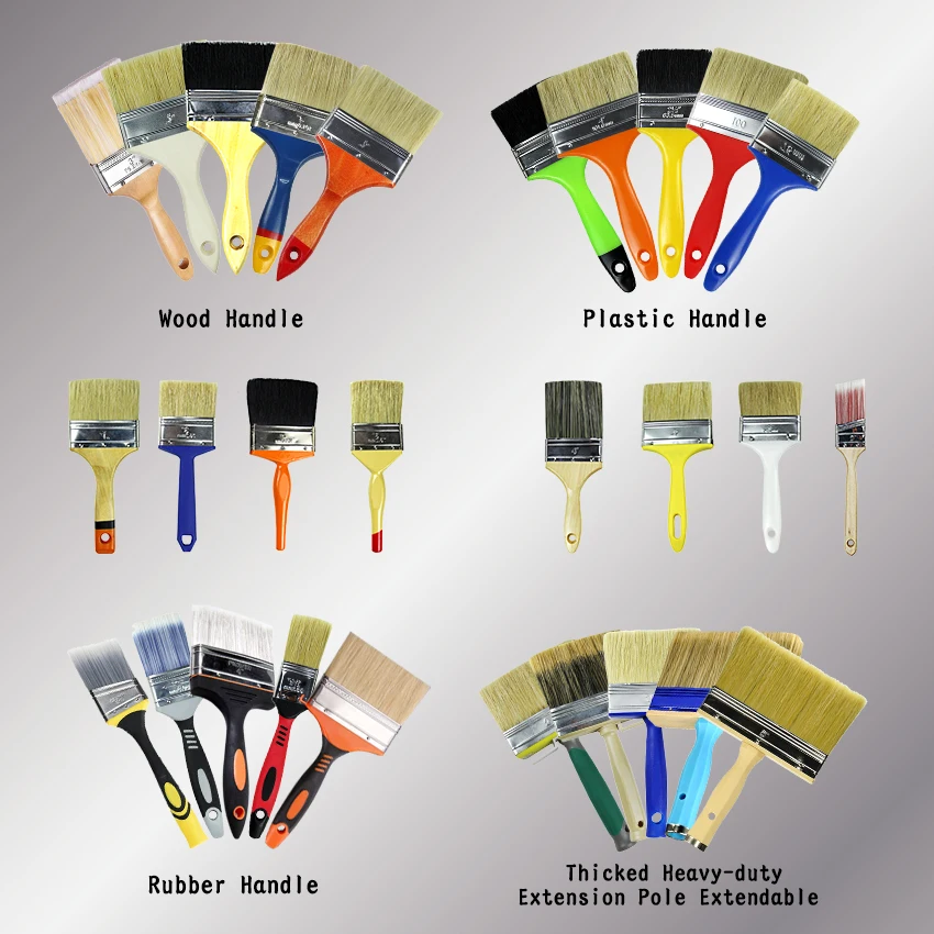 Custom Logo Paint Brushes Wall Professional Wooden Handle Painting