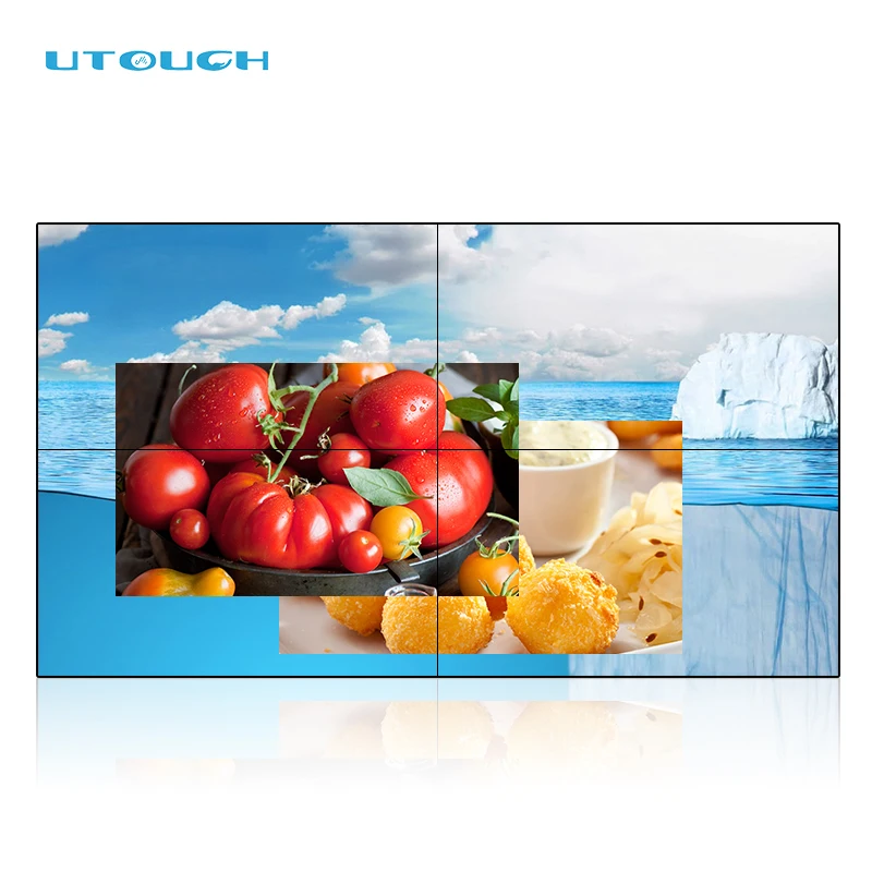 Несколько рекламных экранов видео ТВ дисплей Сращивание экран 2x2 ЖК 4k панель видео стена