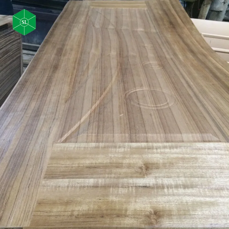 Melamine MDF HDF Waterproof 6 Panel Natural Wood Veneer Door Skin Mdf Deep Moulded Skin