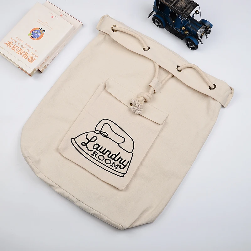 Custom Laundry Bag Eco Friendly Canvas Cheap Manufacturer 100% Cotton Canvas Cotton Laundry Bag
