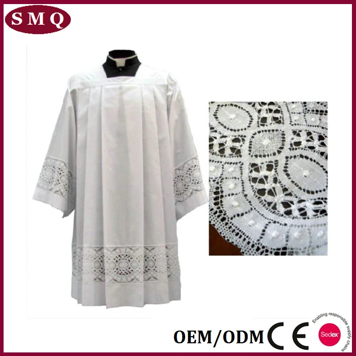 Custom Church Vestment White Clergy Surplice for Women