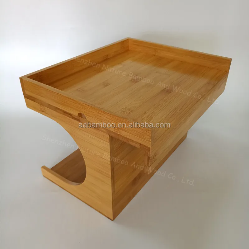 Wood Bamboo Bunk Buddy Bedside Shelf Double Layer Caddy Tray Headboard Shelf As Bedside Table