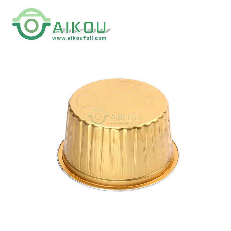 750ml Gold Round Foil Containers Tray 25oz Microwave Soup Takeaway Foil