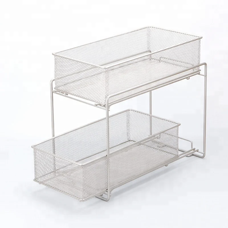 Современные кухни и ванной комнаты 2 уровня кабинетные ящики железная сетка раздвижные корзина с выдвижными ящиками для хранения стойку