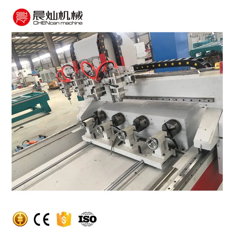 4 Heads 3d 4 Axis Multi Spindles CNC Router with Rotary