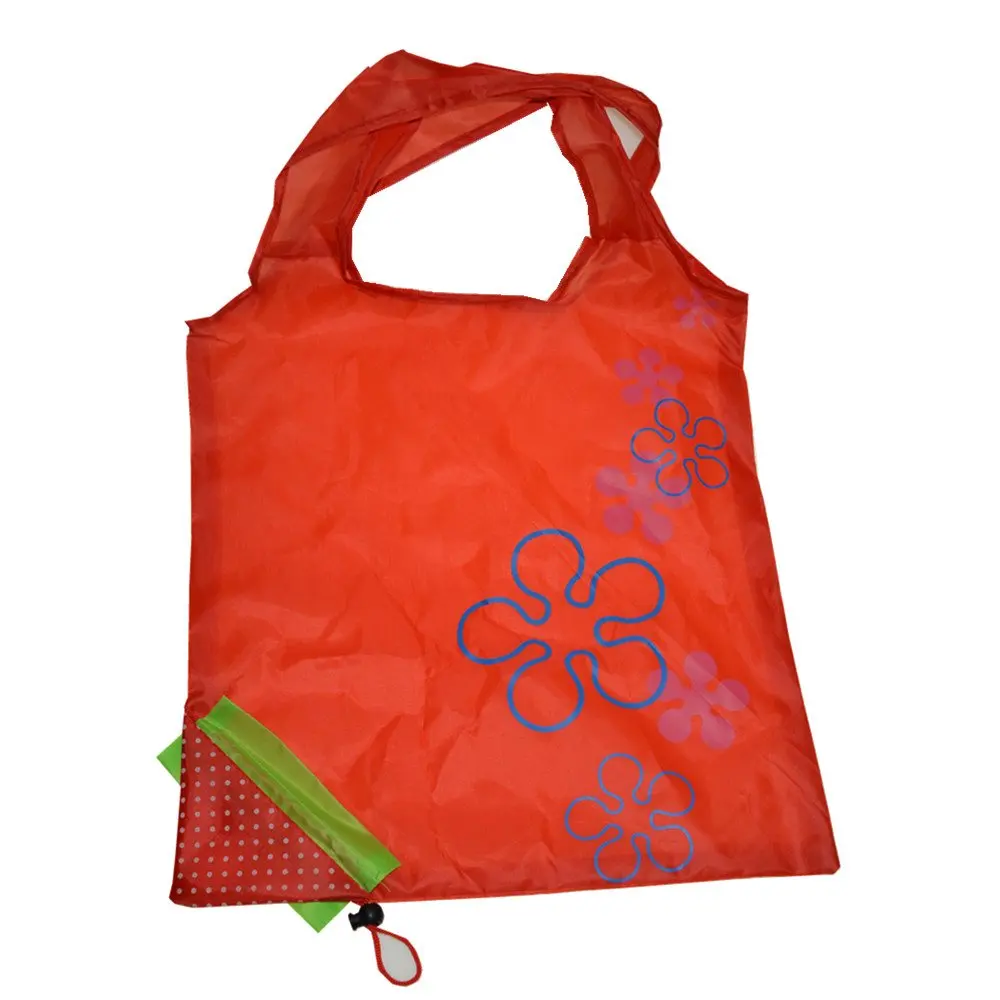 Reusable Strawberry Bag Fold up Strawberry Shopping Tote Bag Cute