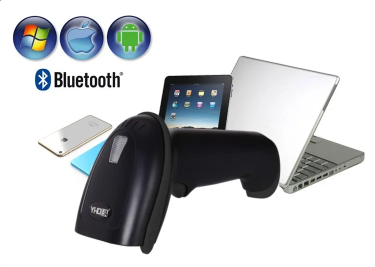 High Quality 2D Blue tooth Barcode Scanner QR PDF417 Aztec Bar code Reader Wireless Android IOS System