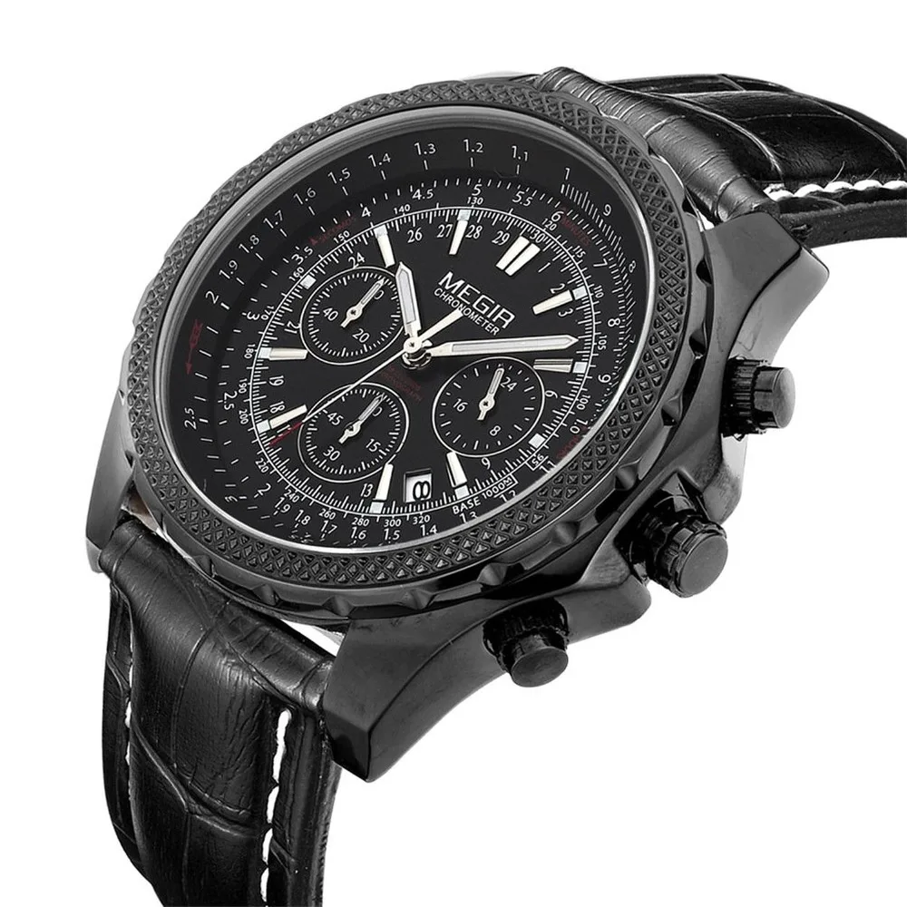 Megir 2007 Mannen Quartz Horloge Chronometer Luxe Horloges Mannen  Polshorloge Mannen Lederen - Buy Polshorloge Mannen Leer,Analoge Quartz  Chronometer Horloge,Luxe Horloges Mannen Product on Alibaba.com