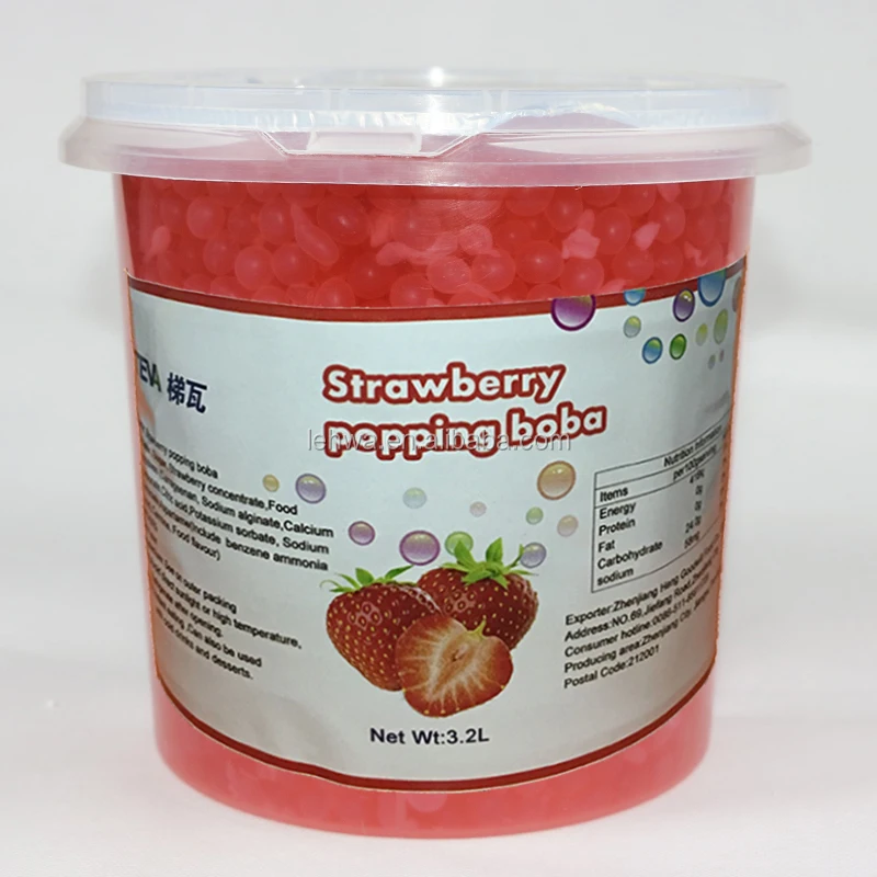 Popping Boba Bubble Tea Ingredients Strawberry Flavor,Strawberry Popping Bo...