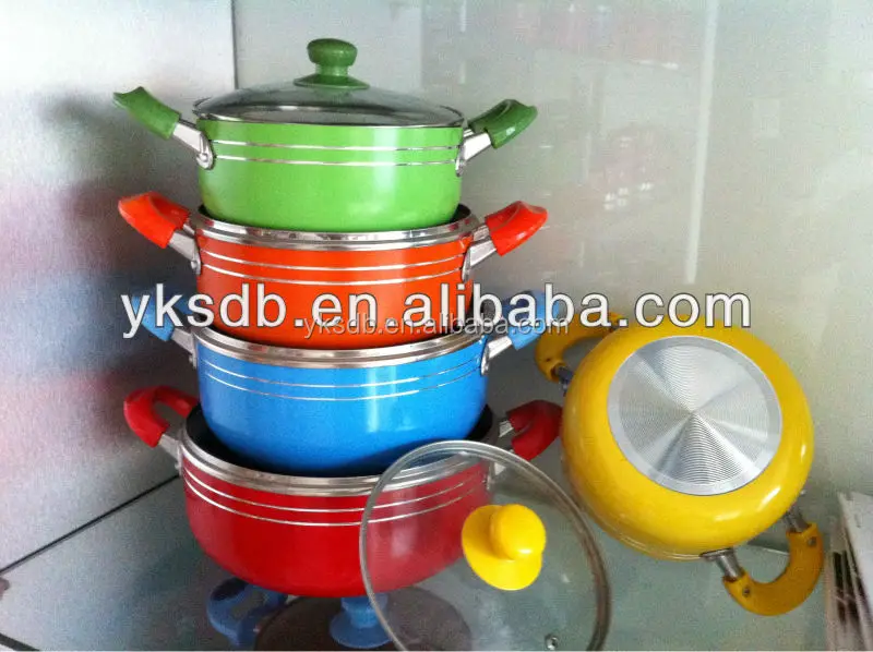 7Pcs Saladmaster Cookware with Nonstick Coating Inside and High Temperature Paint Outside
