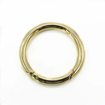 Manufacture Metal Round Snap Ring Shiny Gold Spring Gate O Ring for Handbag