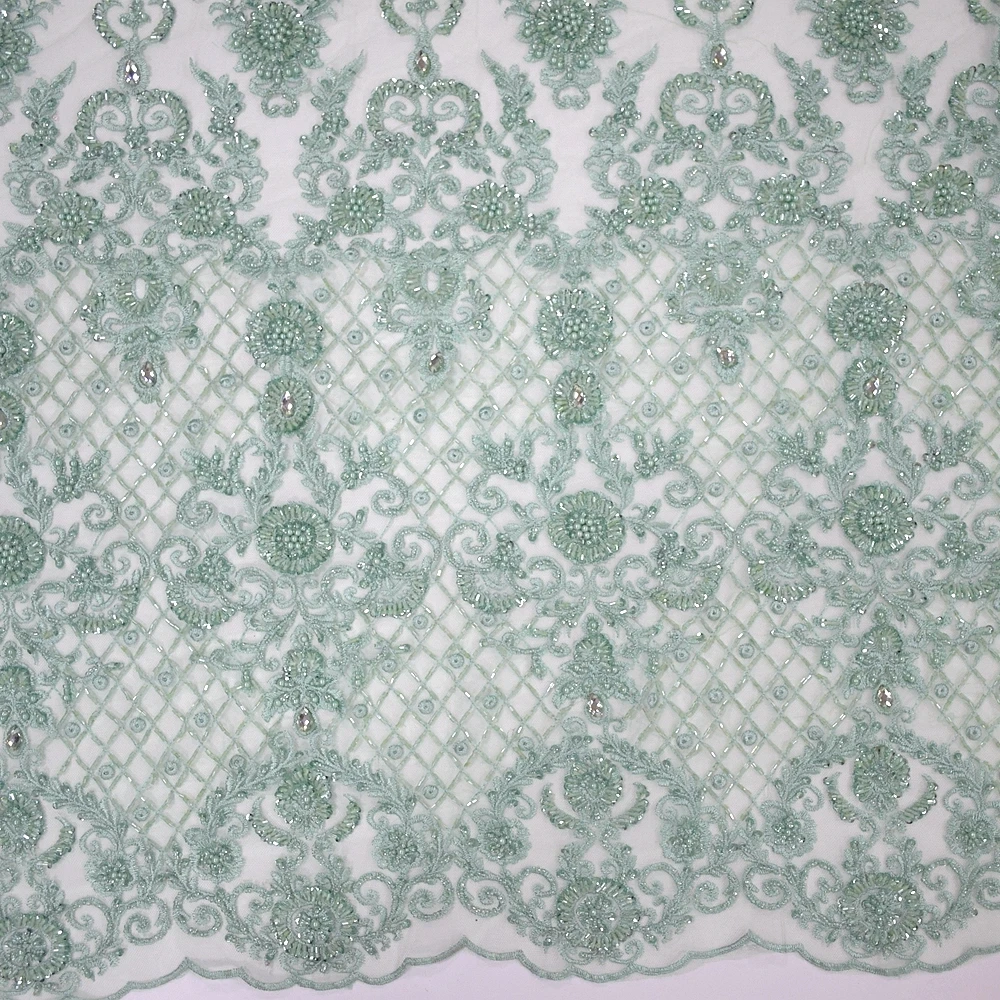 luxury french mint green heavy crystal