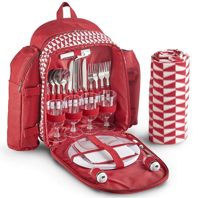 c&g outdoors Picnic Backpack For 4 People, Picnic Basket Set For 2