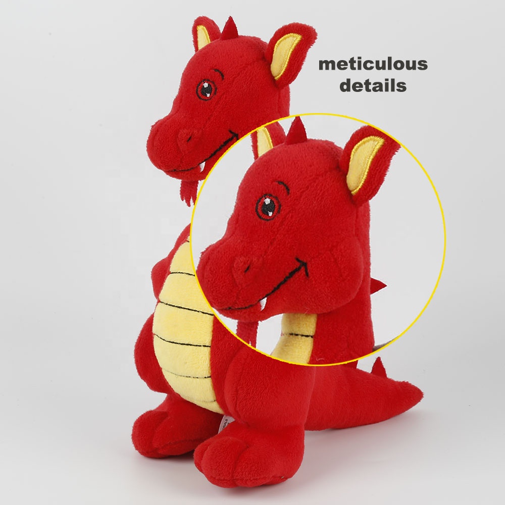 Customizable Fiery Dragon Stuffed Animal Toy Super Soft Plush with PP Cotton Filling High Quality