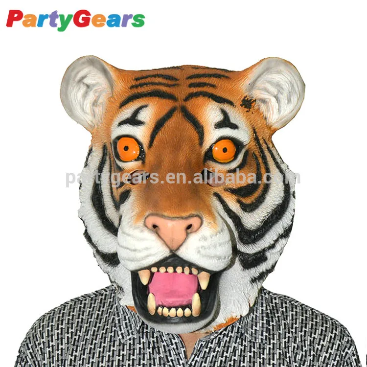 カーニバルのためのハロウィーンパーティーコスチュームラテックスリアルな白い頭満州黒白いタイガーマスク Buy ラテックス虎マスク Product On Alibaba Com