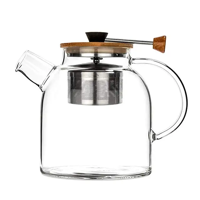 High Quality Glass Teapot with Stainless Steel Tea Infuser Heat Resistant  Clear Cylinder Glass Teapot - China Kitchen Products and Kitchen Tool price