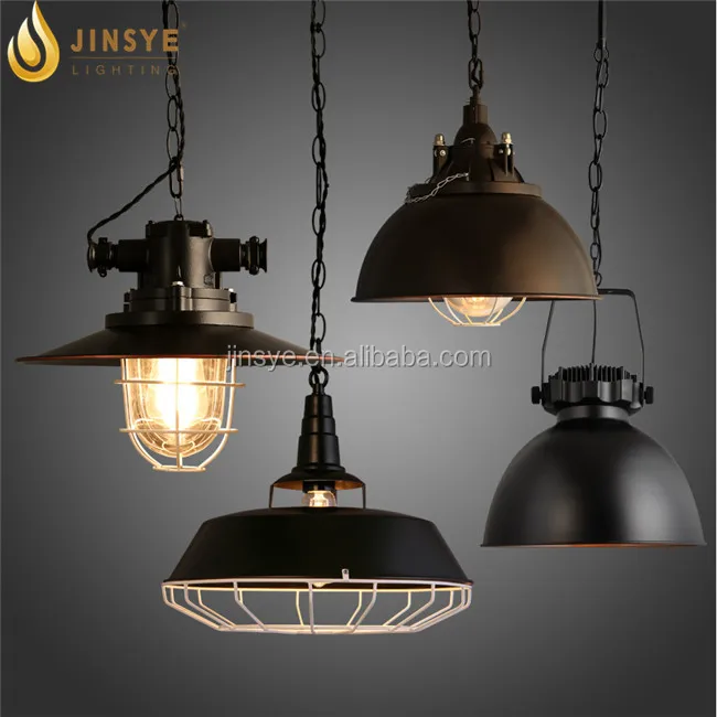 B2ocled Retro Style Metal Lamp Shade E27 Black Industrial Ceiling Light Shade