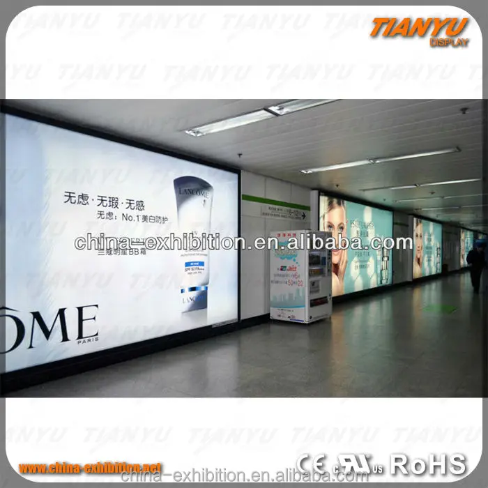 Expo Seg Light Box Double Side Aluminum Profile Frame Graphic Advertising Light Box With Footbase