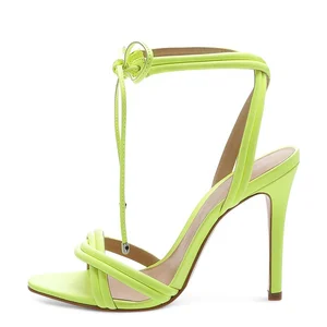 Plus Size Open Toe Crisscross Women Sandals Ankle Strap Lace up High Heels Thin Heel Party Ladies Footwear