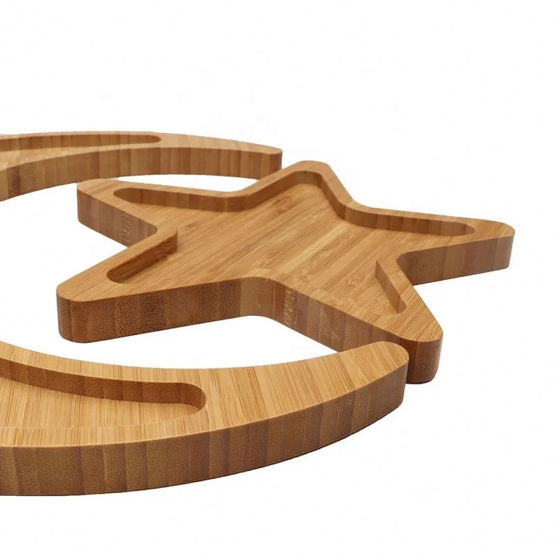 
Бамбуковый подающий поднос в форме звезды и Луны 