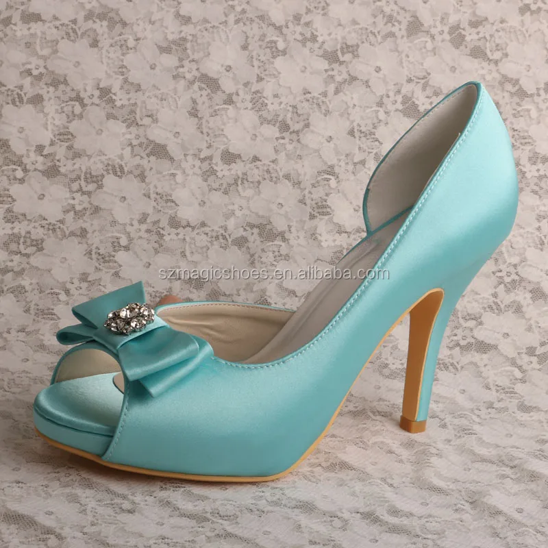 mint green satin shoes