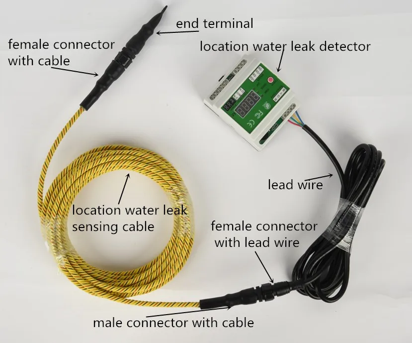 3 Meters 4 Core Addressable Water Leak Leading Wire Water Leakage