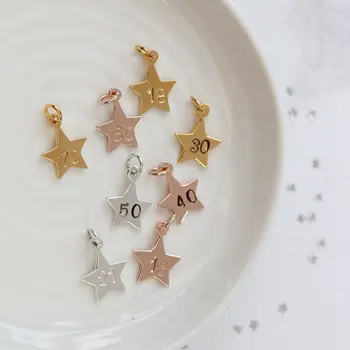 Inspire stainless steel jewelry Personalised Star Charm with Number custom any shaped pendants fashion jewelry accessories