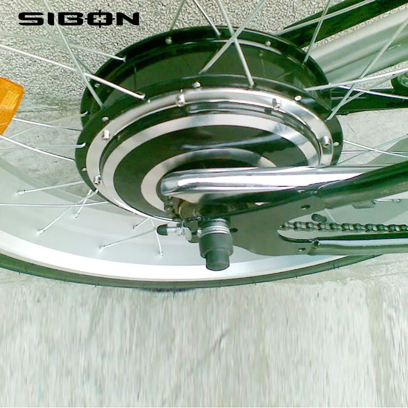 SIBON 36v 500W Brushless Motor Lithium Battery Fat Tire Black Adult Electric Bicycle Chopper