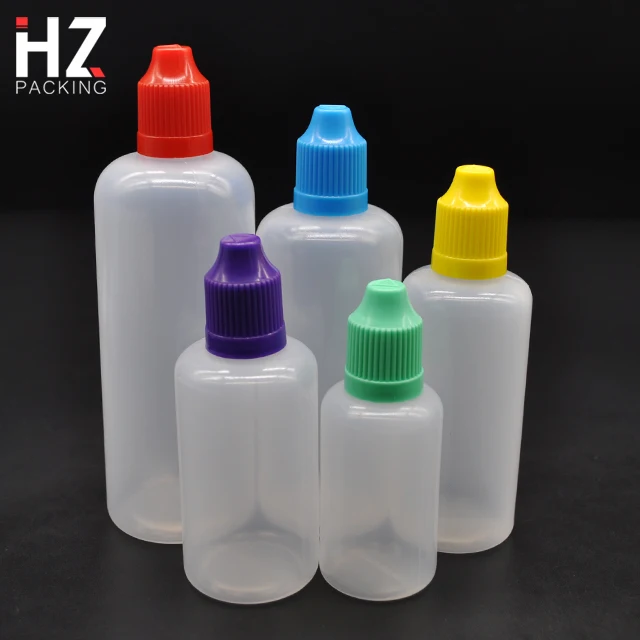 HZ Packing Soft PE Squeeze Small Plastic Bottles 3ml-120ml Screen Printing Surface Handling for Petrol Use