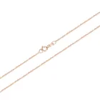 Wholesale Pure 18K Solid Rose Yellow White Gold O Shape Women Link Chain Necklaces