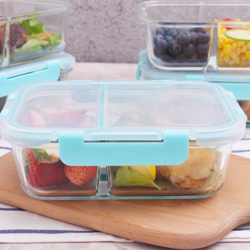 LIBRA 2 Partition/ Compartment Lunch Box/ Container Glass  Lunch Box Food Storage Container ( 1 Box ) 1 Containers Lunch Box 