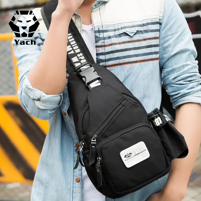 Personalized Leather Sling Bag Men's Chest Bag With 