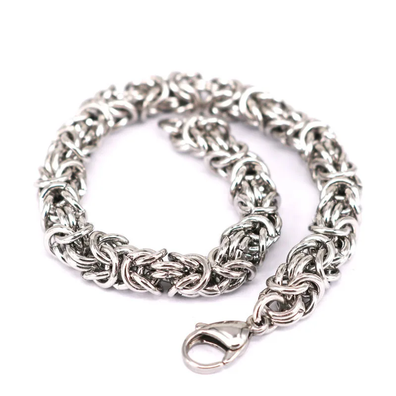 Silver Stainless Steel Byzantine Chainmaille Chain Men Women Bracelet Chain Mail 