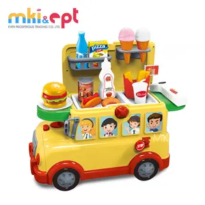 EPT Shantou High Quality Campus Musical Fast Food Happy Bus Toys with Light