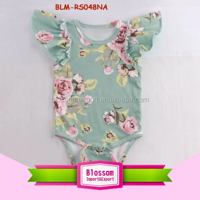 Wholesale Summer Blank Newborn Baby Girl Clothes Solid Color Ruffle