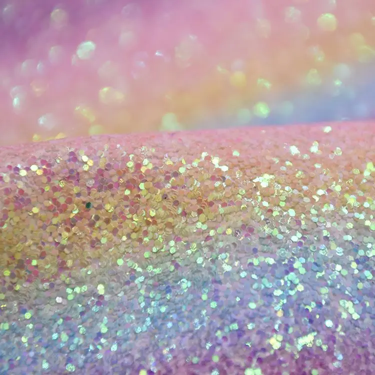 
Rainbow Color Chunky Glitter Leather Fabric For Shoes Upper 